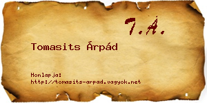 Tomasits Árpád névjegykártya