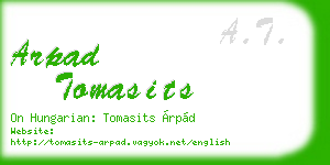 arpad tomasits business card