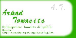 arpad tomasits business card